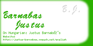 barnabas justus business card